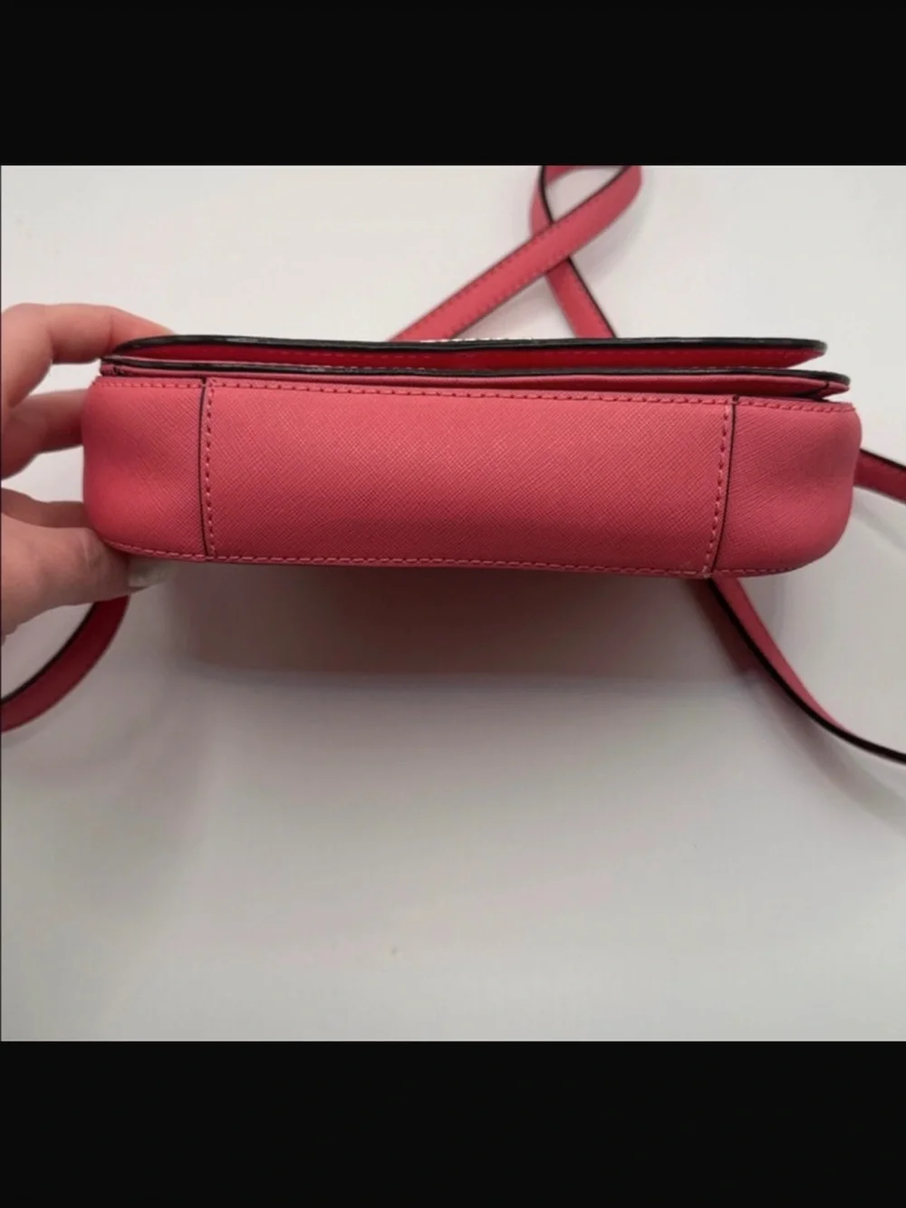 kate spade Coral Pink Crossbody Bag with Gold-Tone Plaque